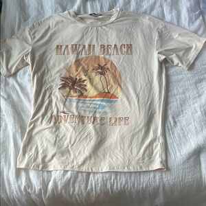 SHEIN Cream Hawaii Beach Adventure Life Tee